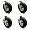 Service Caster 12 Inch Black Pneumatic Wheel Caster Swivel with 2 Brakes, 4PK SCC-100S3506-PNB-2-SLB-2 - alternate 1